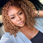 Honey Blonde Curly Bob Glue-less Wig