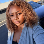 Honey Blonde Curly Bob Glue-less Wig