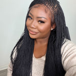 Micro Senegalese Twist Pre Bleached Swiss HD Full Lace Knotless Braids Wig (799 Strands)