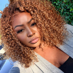 Honey Blonde Curly Bob Glue-less Wig