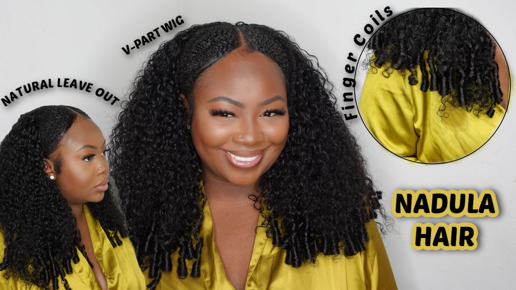 20'' Upgraded ScalpLook™ V-Part Burmese Curly Wig with Juicy Finger Coils