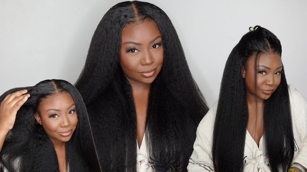 24" Kinky Straight Real Scalp HD 13x4 Lace Wig